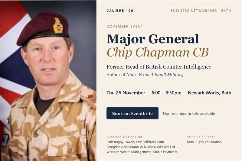 Calibre 100 November 2026 event with Major General Chip Chapman