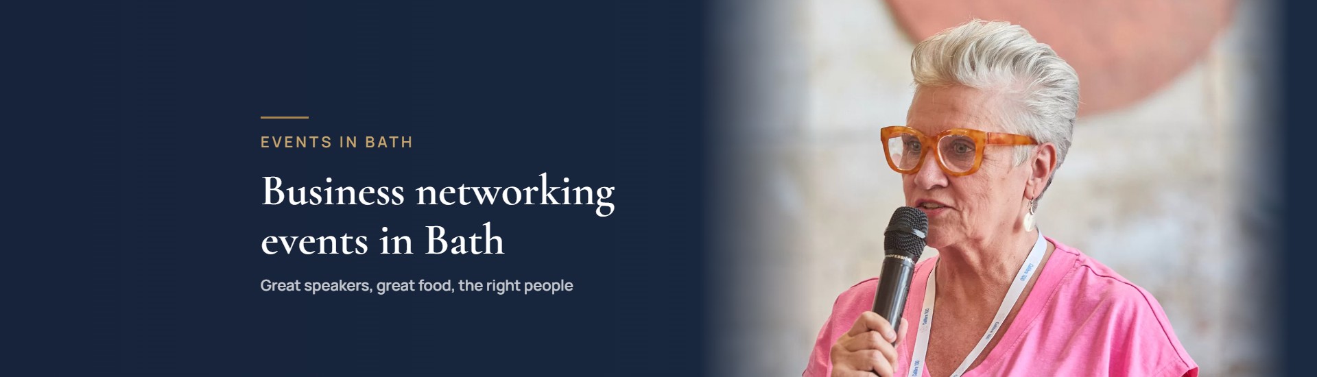 Speaker at a Calibre 100 business networking event in Bath