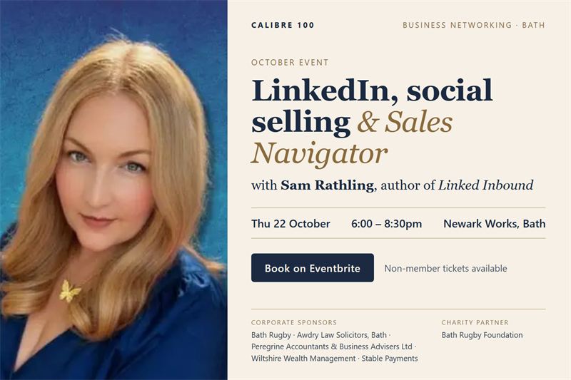Calibre 100 October 2026 event with Sam Rathling